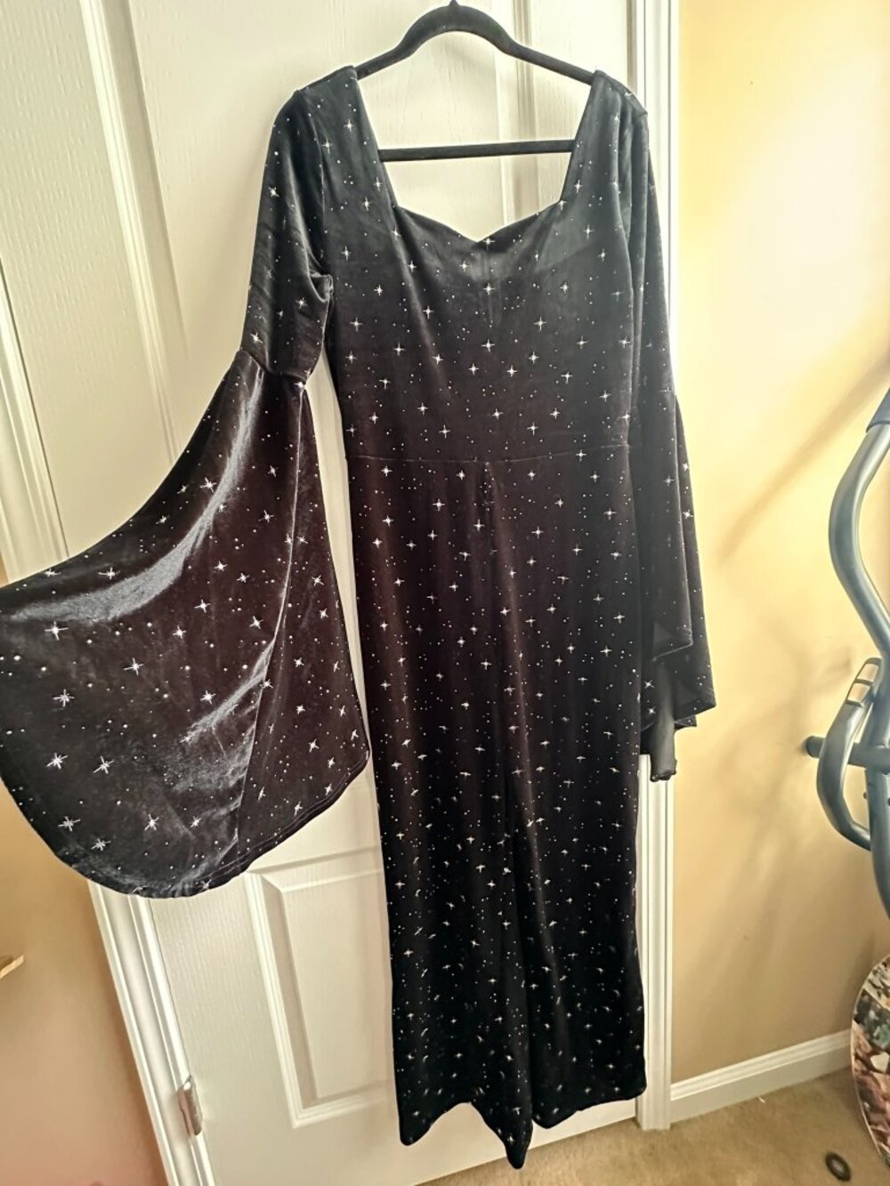 Cider Black Long Sleeve Velvet Jumpsuit Size XL